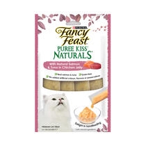 Fancy Feast Puree Kiss Naturals Natural Salmon & Tuna in Chicken Jelly Cat Treats