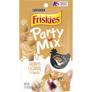 FRISKIES Party Mix Gravy-licious Crunch Chicken & Gravy Cat Treats