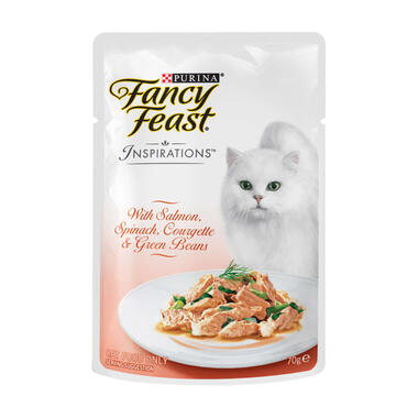 Fancy Feast Inspirations Salmon, Spinach, Courgette & Green Beans Wet Cat Food