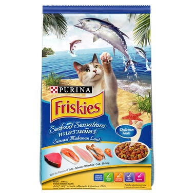 FRISKIES Seafood Sensations Dry Cat Food-Front 1.2kg