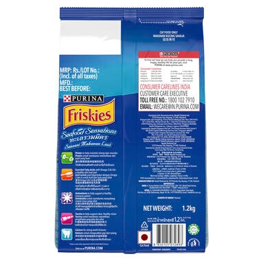 FRISKIES Seafood Sensations Dry Cat Food-Back 1.2kg