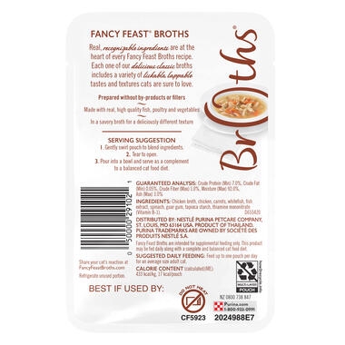 Fancy Feast Broths Classic Chicken, Vegetables & Whitefish Wet Cat Food