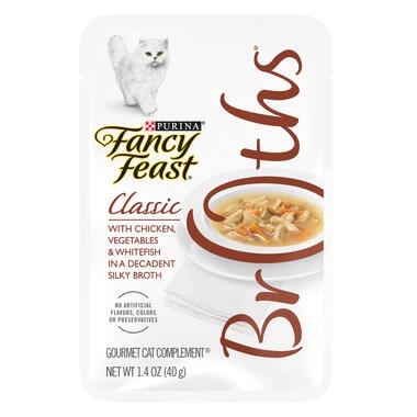 Fancy Feast Broths Classic Chicken, Vegetables & Whitefish Wet Cat Food