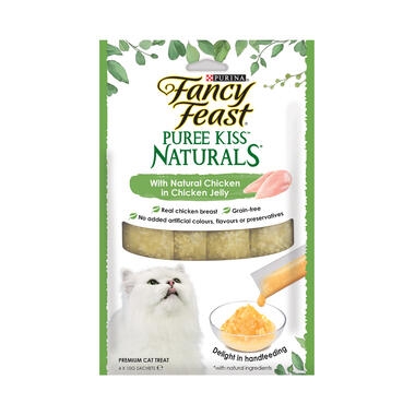 Fancy Feast Puree Kiss Naturals - Natural Chicken in Chicken Jelly - Cat Treats