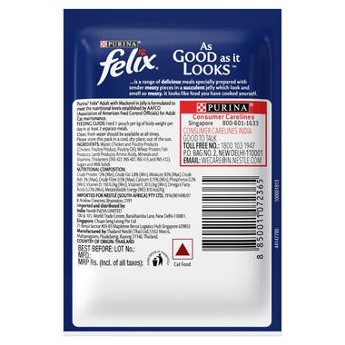 FELIX® Adult Wet with Mackerel in Jelly packshot back