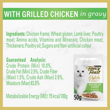 Fancy Feast Petite Delights with Grilled Chicken in gravy