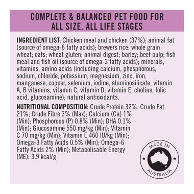 Complete and balanced pet food
