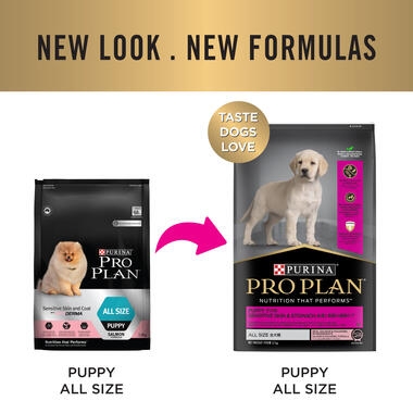 PRO PLAN Puppy Sensitive Skin & Stomach Salmon & Mackerel Formula with Prebiotic Fibre Dry Dog Food new look