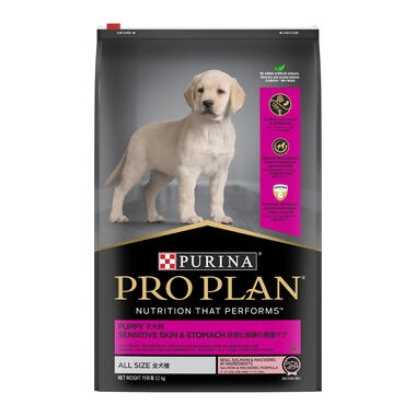 PRO PLAN Puppy Sensitive Skin & Stomach Salmon & Mackerel Formula with Prebiotic Fibre Dry Dog Food front