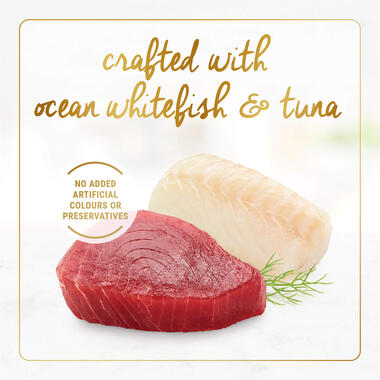 Crafted with whitefish and Tuna