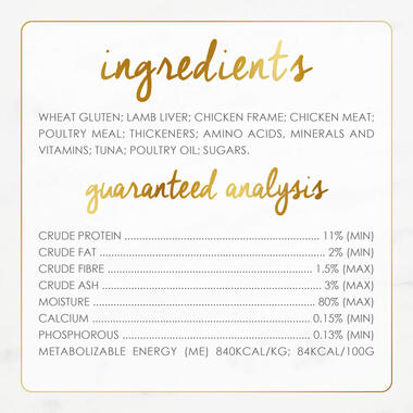 Ingredients and Guaranteed Analysis chicken & liver