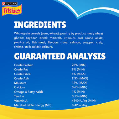 Friskies Seafood Sensations Ingredients & GA